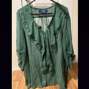 Green chiffon top